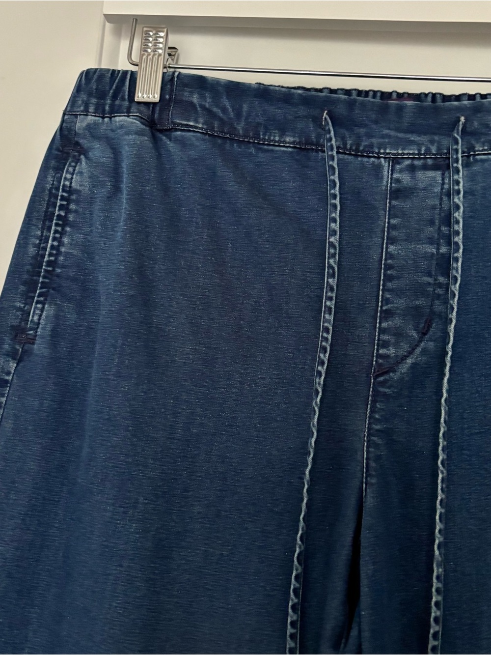 NYDJ pull on wide leg jeans 8 mid rise stretch drawstring lift tuck technology - Picture 5 of 15